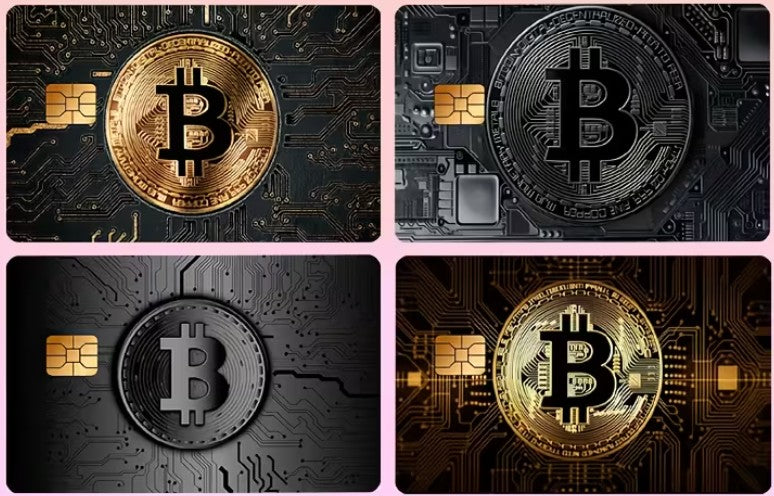 Dekorativer Kartenschutz Kreditkarte Aufkleber Krypto 4 Stück