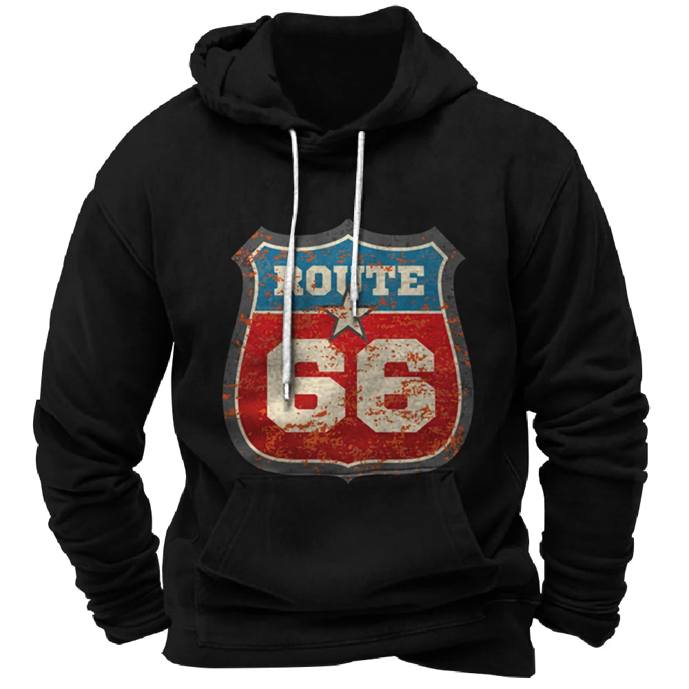 Vintage Hoodie Route 66 3d Print Hoodies Men Women Fashion Sweatshirts Boy Coats Sweats Men's Clothing Tracksuits