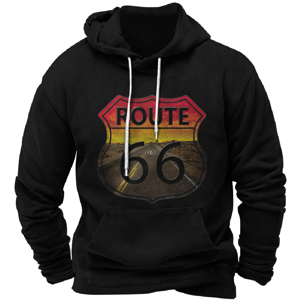 Vintage Hoodie Route 66 3d Print Hoodies Men Women Fashion Sweatshirts Boy Coats Sweats Men's Clothing Tracksuits