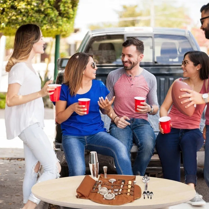 New Style Bar Sets Cocktail Bag Multi Functional Wine Storage  Outdoor Portable Shoulder Bag Travel Bartender Kit Bag