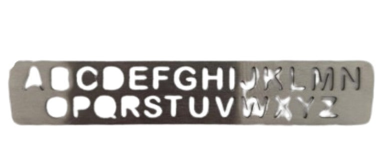 Gravierschablone aus Edelstahl – Buchstabenschablone für präzise Gravuren