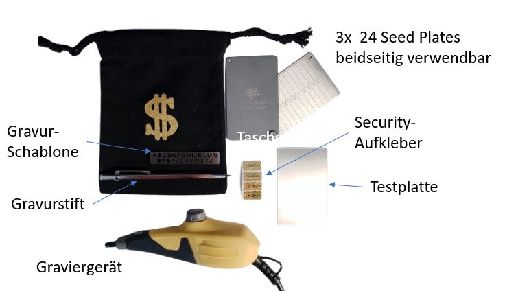 Series 2: 2X Crypto Seed Wallet Edelstahl Scheckkartenformat (verschiedene Varianten)