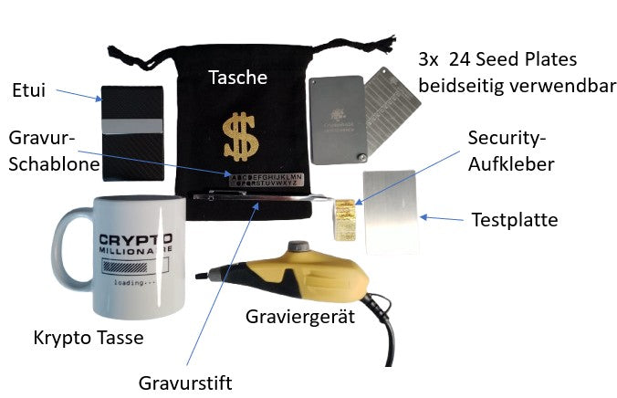 Series 2: 2X Crypto Seed Wallet Edelstahl Scheckkartenformat (verschiedene Varianten)