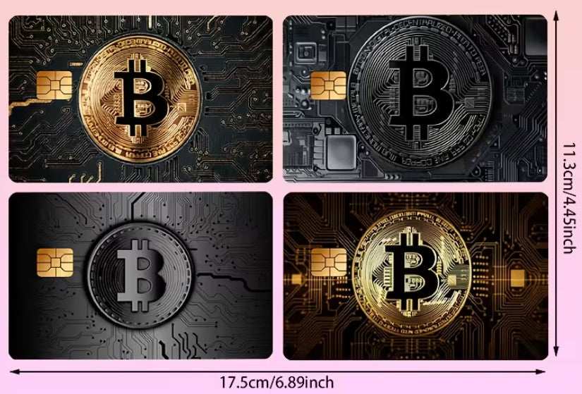 Dekorativer Kartenschutz Kreditkarte Aufkleber Krypto 4 Stück