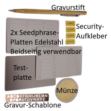 Series 1: 2X Crypto Seed Wallet Edelstahl Scheckkartenformat (verschiedene Varianten)