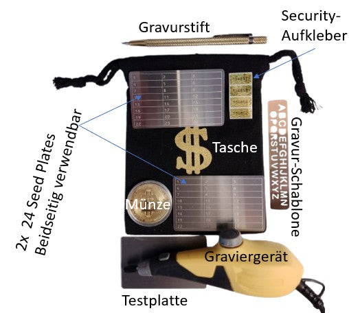 Series 1: 2X Crypto Seed Wallet Edelstahl Scheckkartenformat (verschiedene Varianten)