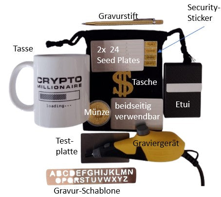 Series 1: 2X Crypto Seed Wallet Edelstahl Scheckkartenformat (verschiedene Varianten)