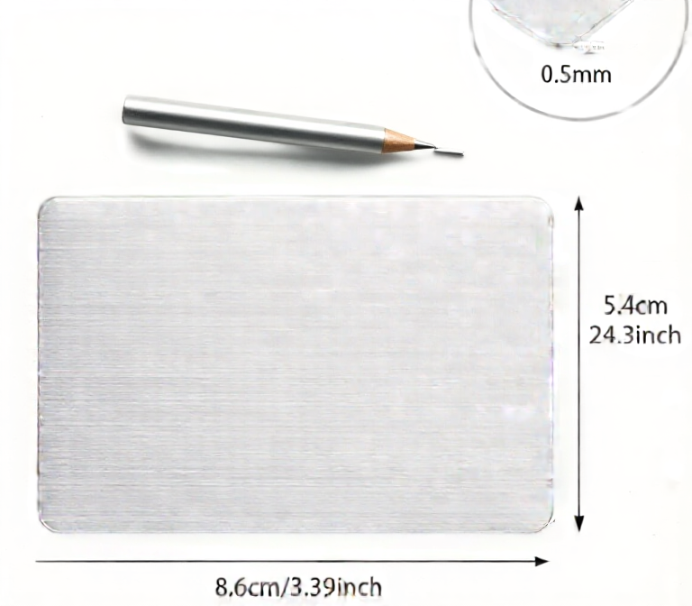 Thin Series 4: 2X oder 5x  Crypto Seed Wallet Edelstahl Scheckkartenformat "blank" (0.5mm, Varianten) (Kopie)