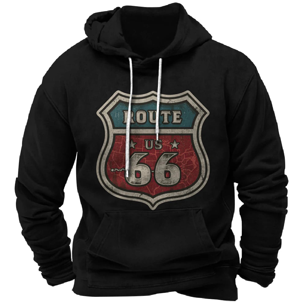 Vintage Hoodie Route 66 3d Print Hoodies Men Women Fashion Sweatshirts Boy Coats Sweats Men's Clothing Tracksuits