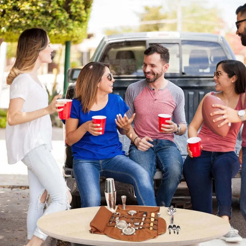 New Style Bar Sets Cocktail Bag Multi Functional Wine Storage  Outdoor Portable Shoulder Bag Travel Bartender Kit Bag