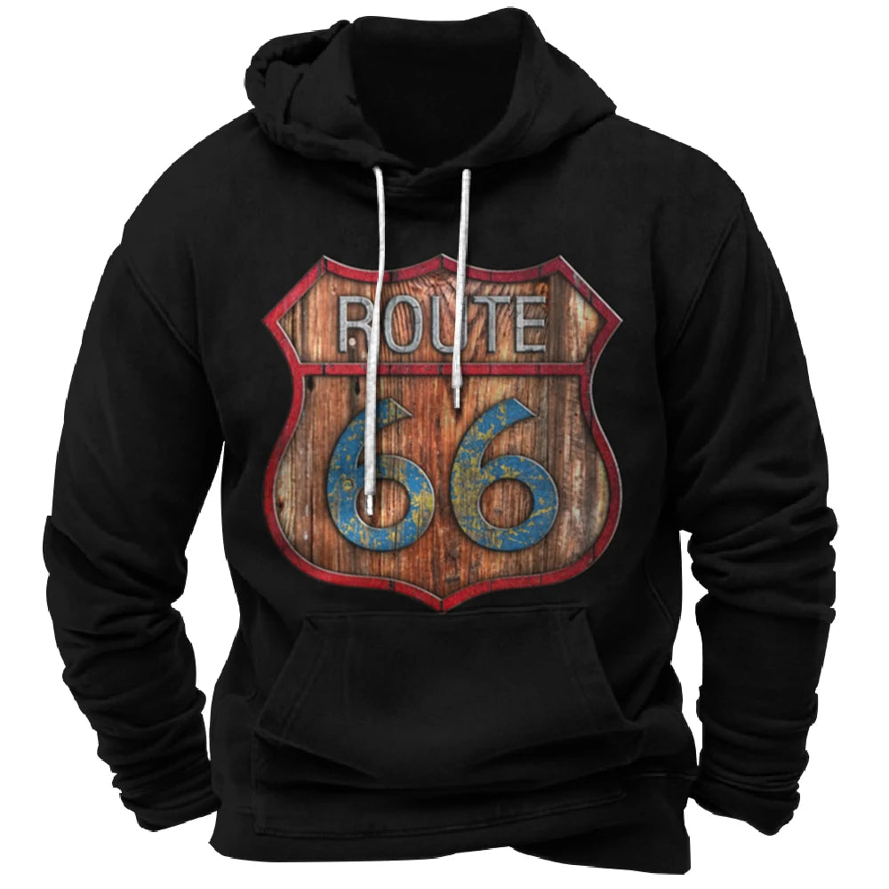 Vintage Hoodie Route 66 3d Print Hoodies Men Women Fashion Sweatshirts Boy Coats Sweats Men's Clothing Tracksuits