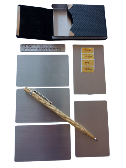 Thin Series 4: 2X oder 5x  Crypto Seed Wallet Edelstahl Scheckkartenformat "blank" (0.5mm, Varianten) (Kopie)